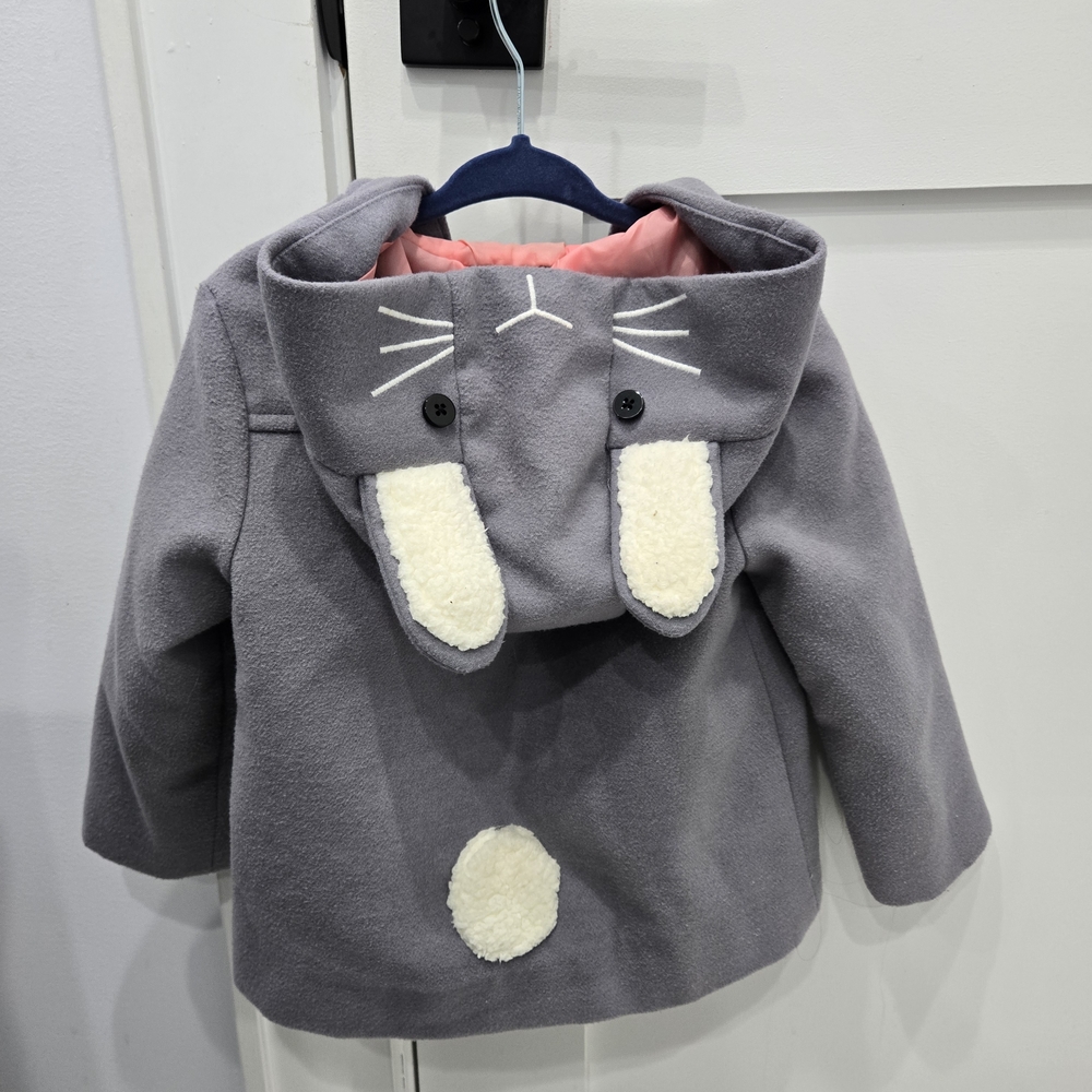 Cat & Jack Gray Bunny Ear Puffer Jacket